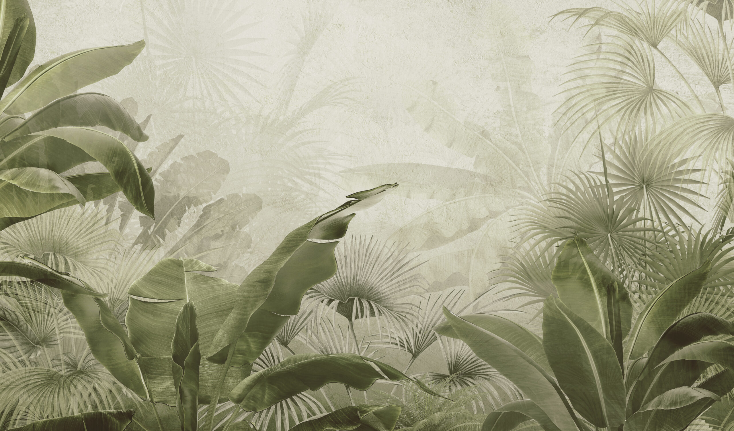 Tropical,Palm,Leaves.,Mural,,Wallpaper,For,Internal,Printing.,3d,Illustration