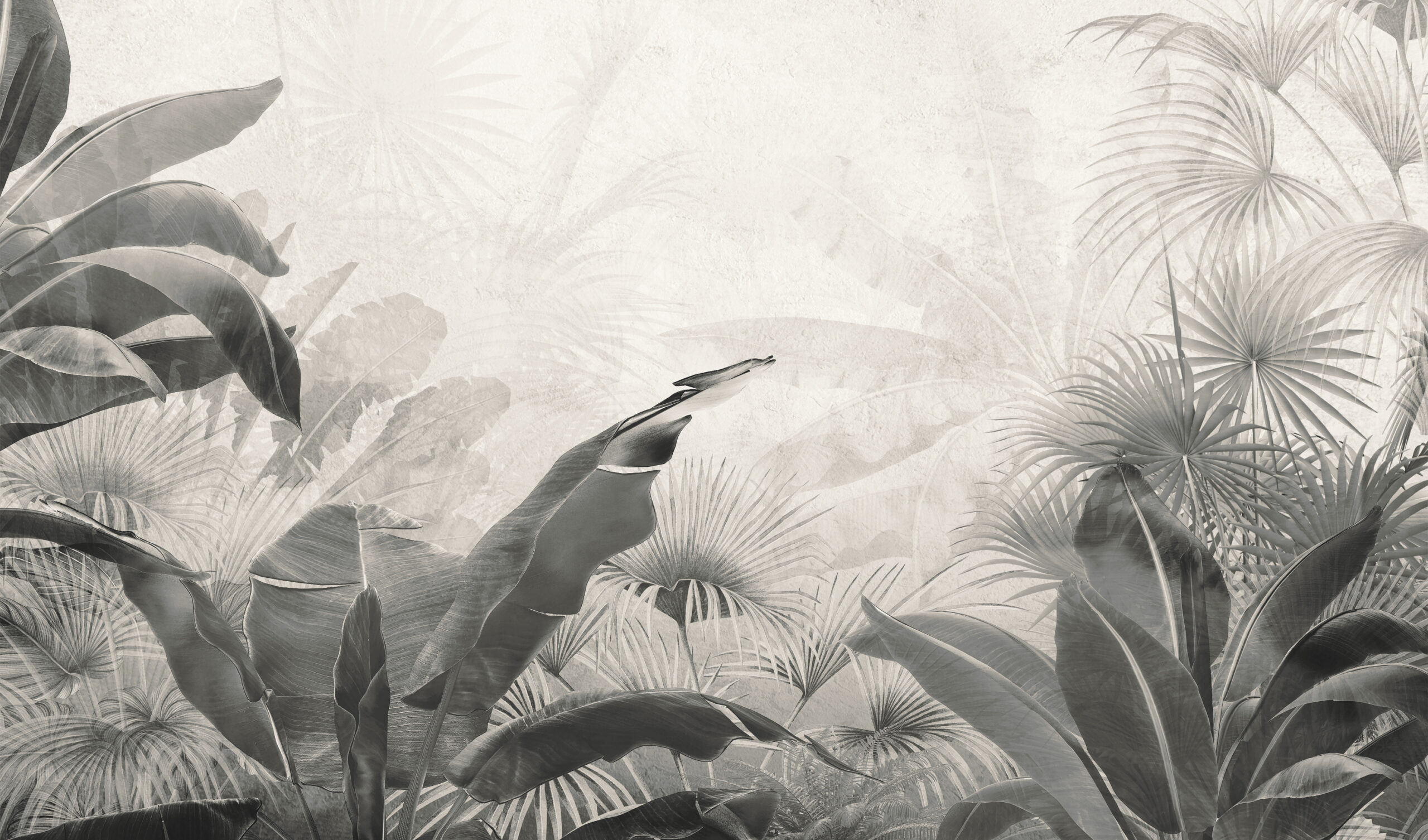 Tropical,Palm,Leaves.,Mural,,Wallpaper,For,Internal,Printing.,3d,Illustration